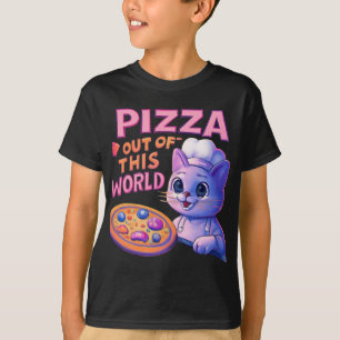 Pizza: Buiten deze Wereld   Ruimtech Chef Kat T-shirt