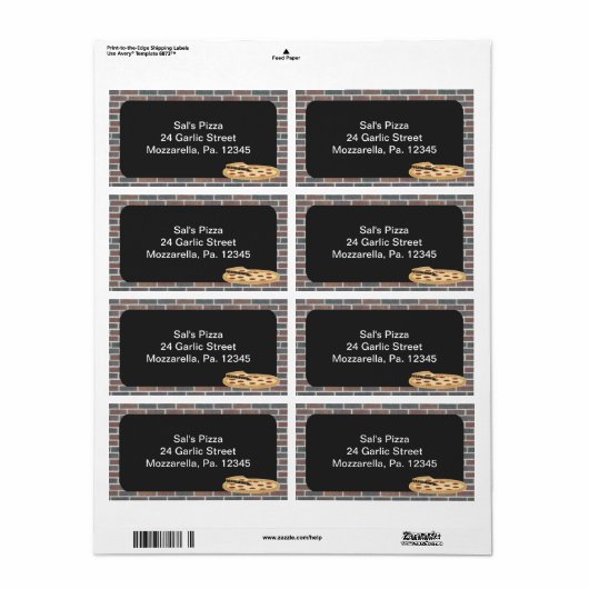 Pizza Business Label (Full Sheet)