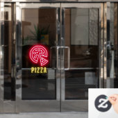 Pizza Business Neon Raamsticker (Kantoordeur)