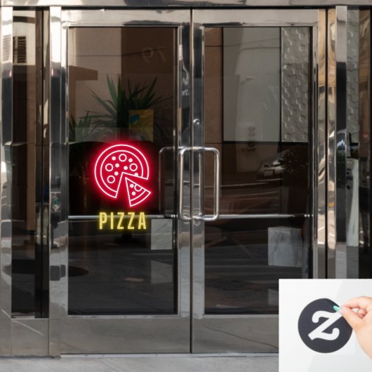 Pizza Business Neon Raamsticker (Kantoordeur)