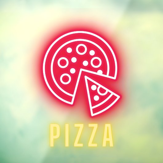 Pizza Business Neon Raamsticker (Vel 3)