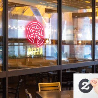 Pizza Business Neon Raamsticker