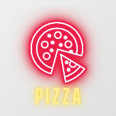 Pizza Business Neon Raamsticker (Vel)