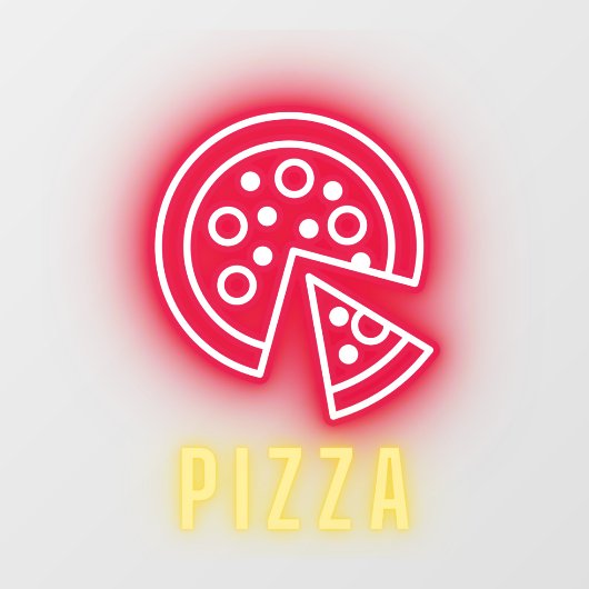 Pizza Business Neon Raamsticker (Vel)