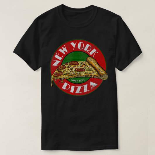 Pizza  Cadeau New York Sign Italiaans Voedsel Fan T-shirt (Design voorkant)