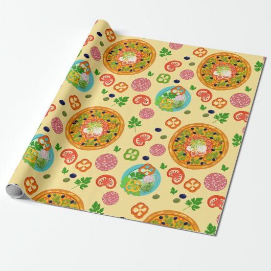 Pizza Cadeaupapier (Uitgerold)