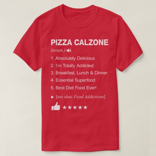 Pizza Calzone Definition Betekenis Funny T-Shirt (Design voorkant)