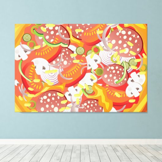 Pizza Canvas Afdruk (Insitu (Houten vloer))