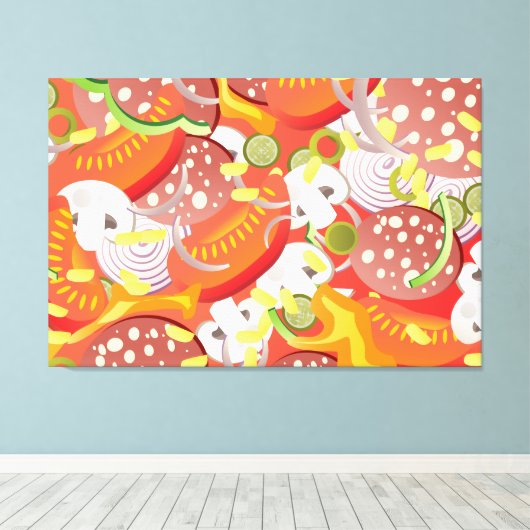 Pizza Canvas Afdruk (Insitu (Houten vloer))