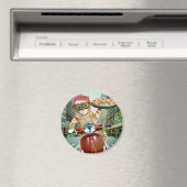 Pizza cat - cat - pizzabezorging magneet (Insitu (Vaatwasser))