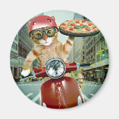 Pizza cat - cat - pizzabezorging magneet (Voorkant)