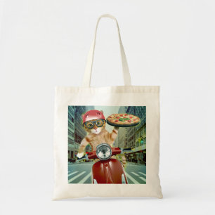 Pizza cat - cat - pizzabezorging tote bag
