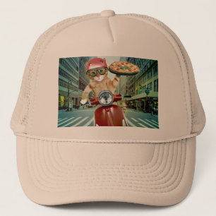 Pizza cat - cat - pizzabezorging trucker pet