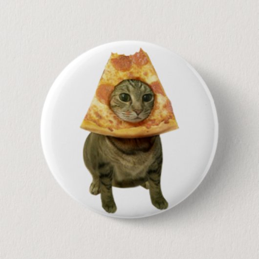 Pizza Cat Design Ronde Button 5,7 Cm (Voorkant)