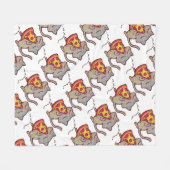 Pizza Cat. Fleece Deken (Voorkant (Horizontaal))