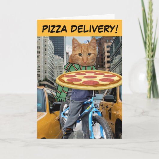 PIZZA CAT - PIZZA BIRTHDAAGKAARTEN VAN DE CAT KAART (Voorkant)