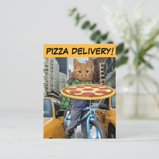 PIZZA CAT - PIZZA LEVERING! BRIEFKAARTEN (Staand voorkant)