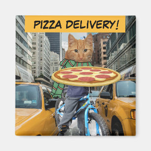 PIZZA - CAT PIZZA LEVERING! MAGNETEN