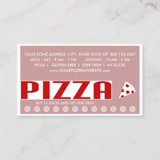 pizza (chat) klantenkaartje (Achterkant)