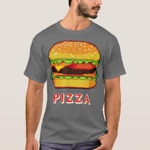 PIZZA + CHEESEBURGER 8-bits Piel 80s Arcade Gamer T-shirt