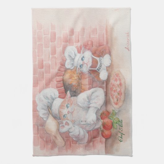 Pizza Chef Axle Dish Towel Theedoek (Verticaal)