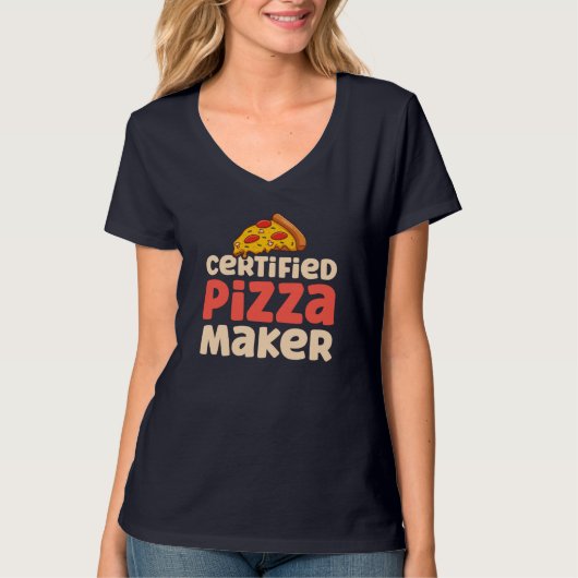 Pizza Chef Baker Certified Pizza Maker T-shirt (Voorkant)