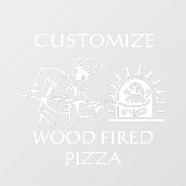 Pizza Chef Fired Brick Oven Pizzeria aanpassen Raamsticker (Vel)