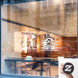 Pizza Chef Fired Brick Oven Pizzeria Raamsticker