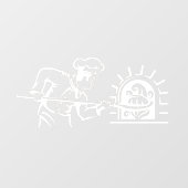 Pizza Chef Gestookte Bakstenen Oven Pizzeria Raamsticker (Vel)