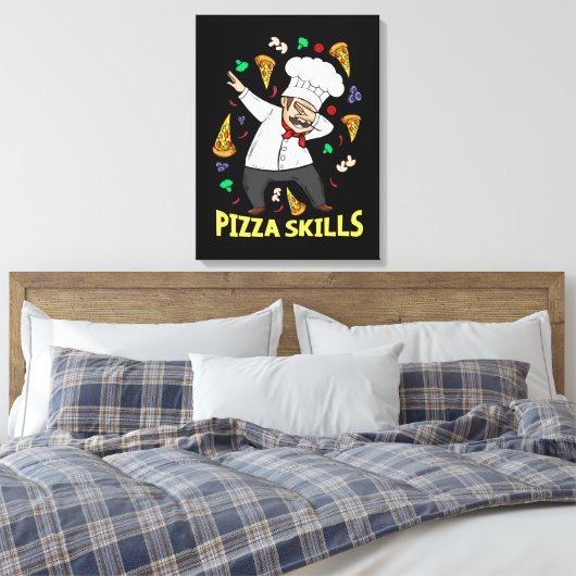 Pizza Chef Gift Italiaans Pizza Lover Mannen Pizza Canvas Afdruk (Insitu (Slaapkamer))