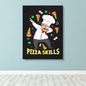 Pizza Chef Gift Italiaans Pizza Lover Mannen Pizza Canvas Afdruk (Insitu (Houten vloer))
