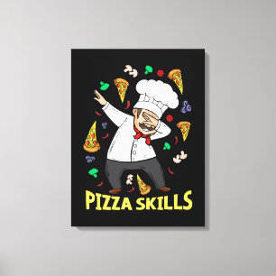 Pizza Chef Gift Italiaans Pizza Lover Mannen Pizza Canvas Afdruk