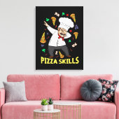 Pizza Chef Gift Italiaans Pizza Lover Mannen Pizza Canvas Afdruk (Insitu (Woonkamer))