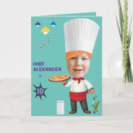 Pizza Chef 🎂 Head in Hole Cook Fun Verjaardag Kaart