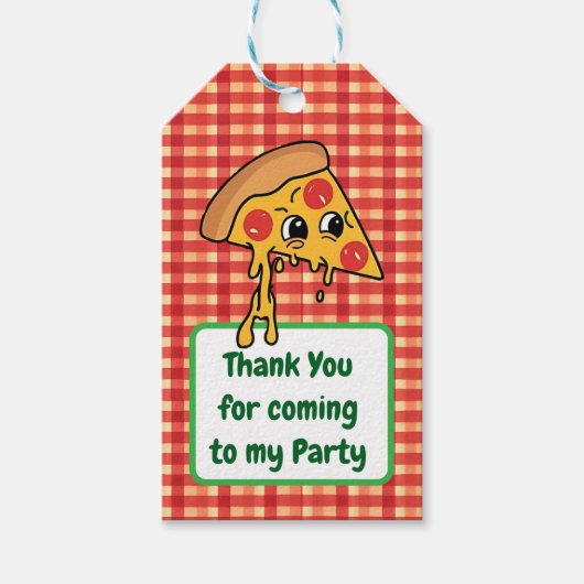 Pizza Chef Kids verjaardagsfeestje Cadeaulabel (Voorkant)