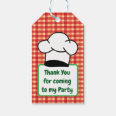 Pizza Chef Kids verjaardagsfeestje Cadeaulabel (Achterkant)