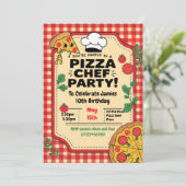 Pizza Chef Kids verjaardagsfeestje Kaart (Staand voorkant)