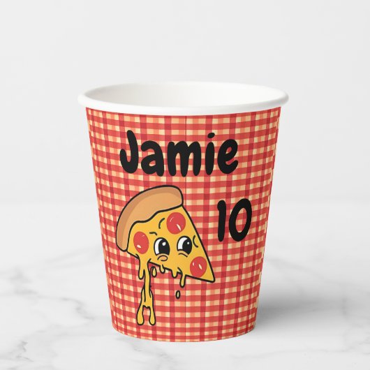 Pizza Chef Kids verjaardagsfeestje Papieren Bekers (Voorkant)