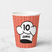 Pizza Chef Kids verjaardagsfeestje Papieren Bekers (Achterkant)