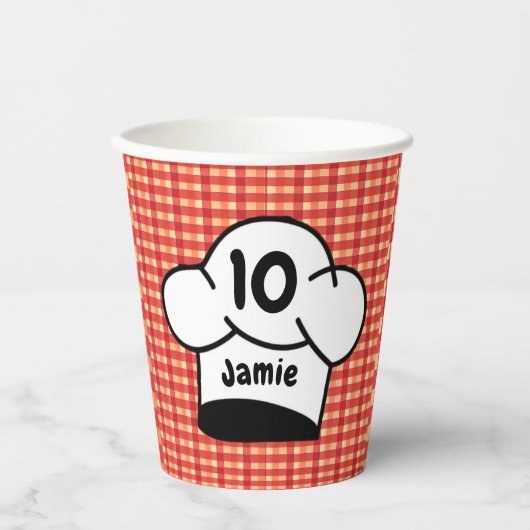 Pizza Chef Kids verjaardagsfeestje Papieren Bekers (Voorkant)