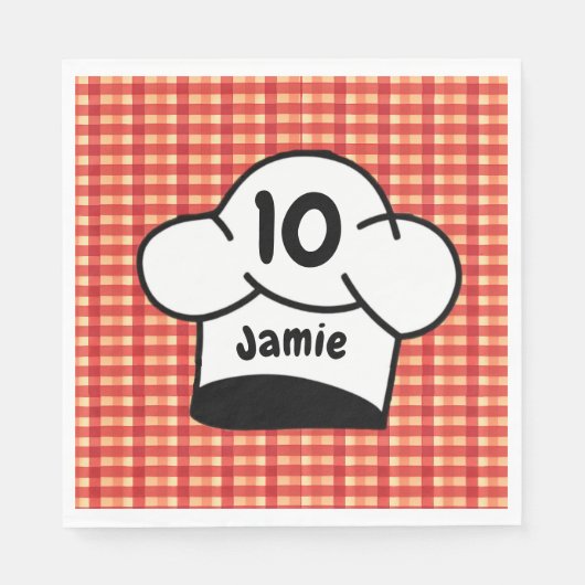 Pizza Chef Kids verjaardagsfeestje Servet (Voorkant)