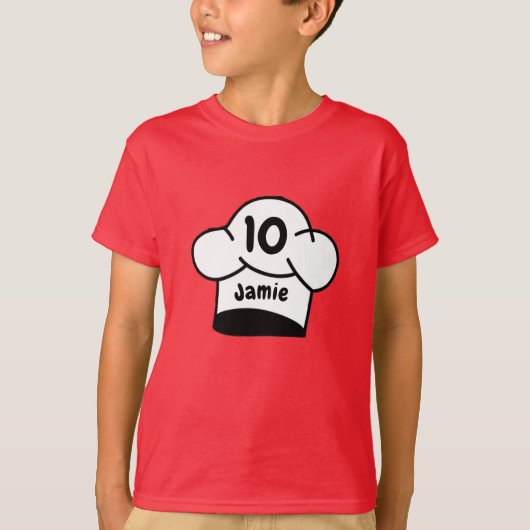 Pizza Chef Kids verjaardagsfeestje T-shirt (Voorkant)