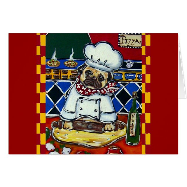 Pizza Chef Pug (Voorkant Horizontaal)