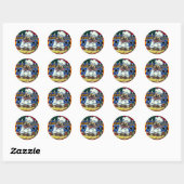 Pizza Chef Pug Ronde Sticker (Vel)