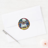Pizza Chef Pug Ronde Sticker (Envelop)