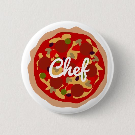 Pizza chef ronde pinback-knopnaamkaart button 5,7 cm (Voorkant)