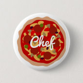 Pizza chef ronde pinback-knopnaamkaart ronde button 5,7 cm (Voorkant)