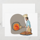 Pizza Chef-uitnodigingen Kaart (Voorkant / Achterkant)
