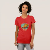 Pizza & Chill Grappig Retro Cartoon Pizza T-Shirt (Voorkant volledig)