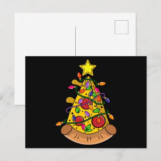 Pizza Christmas Tree Gift, Funny Pizza Costumes Briefkaart (Voorkant / Achterkant)